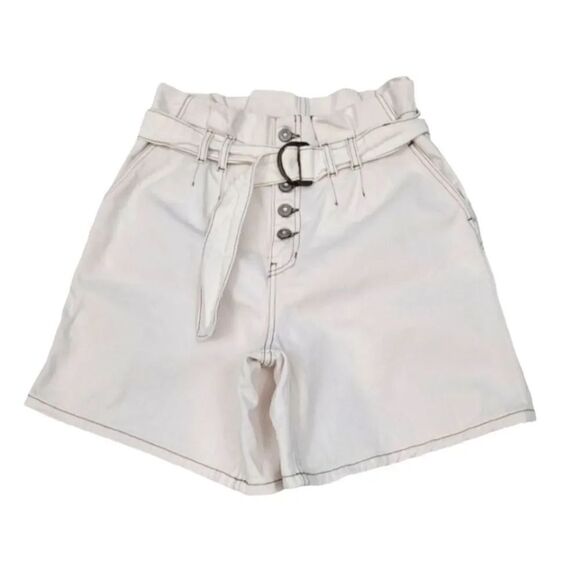 Free People Revolve Cindy Utility 100% Cotton Button Fly Short in White Size 2 - Picture 6 of 12